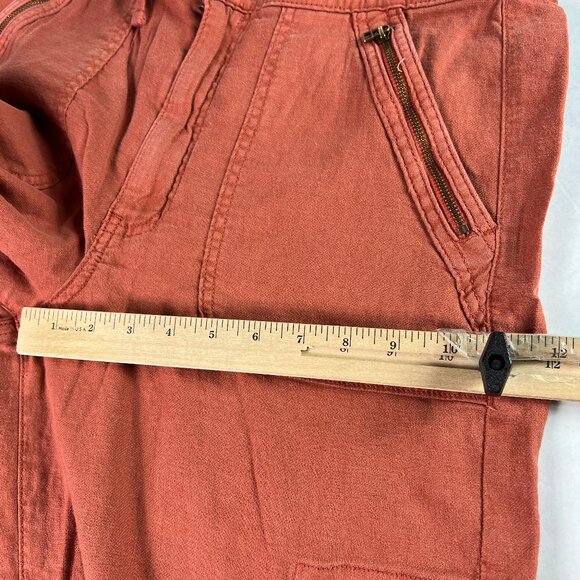 American Eagle Linen Blend Pants Women's 34x29* High Rise Wide Leg Orange Tag 12 - Picture 14 of 16